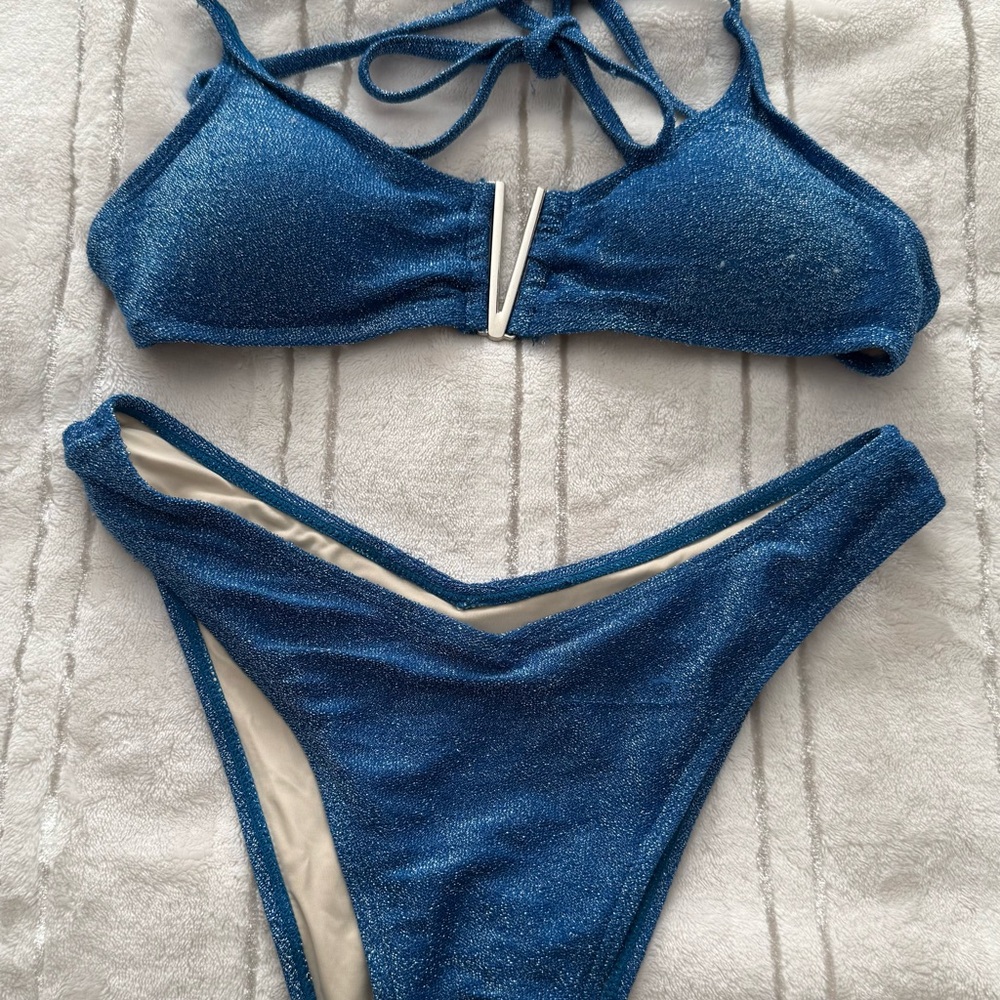 Zaful Sparkling Blue Swimwear